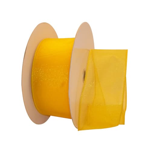JAM Paper 2.5" x 50yd. Sheer Wired Ribbon